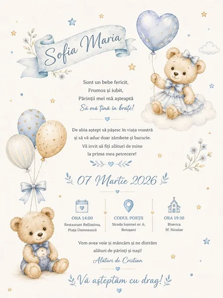 Invitatii de botez personalizate - InvitatiiBotez 07