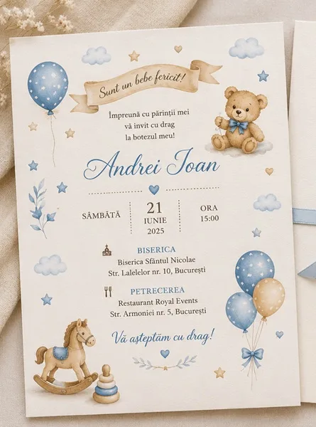 Invitatii de botez personalizate - InvitatiiBotez 210