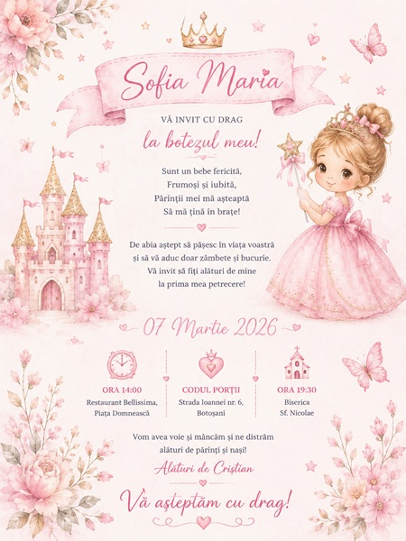 Invitatii de botez personalizate - InvitatiiBotez 27