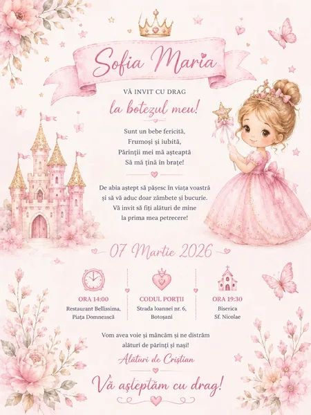 Invitatii de botez personalizate - InvitatiiBotez 27