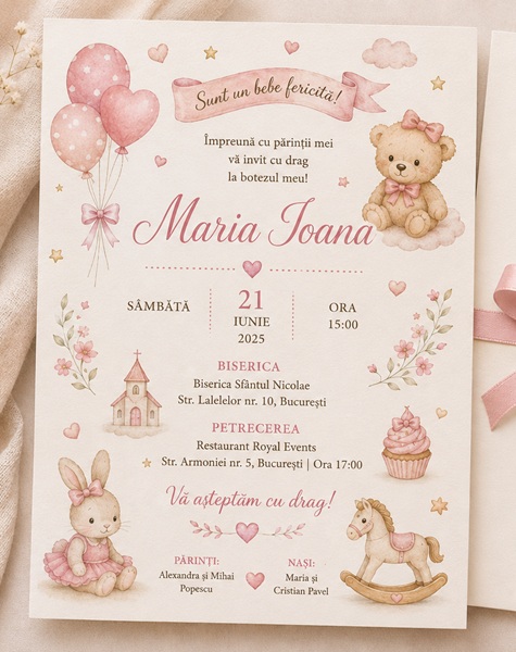 Invitatii de botez personalizate - InvitatiiBotez 310