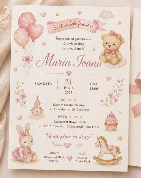 Invitatii de botez personalizate - InvitatiiBotez 310
