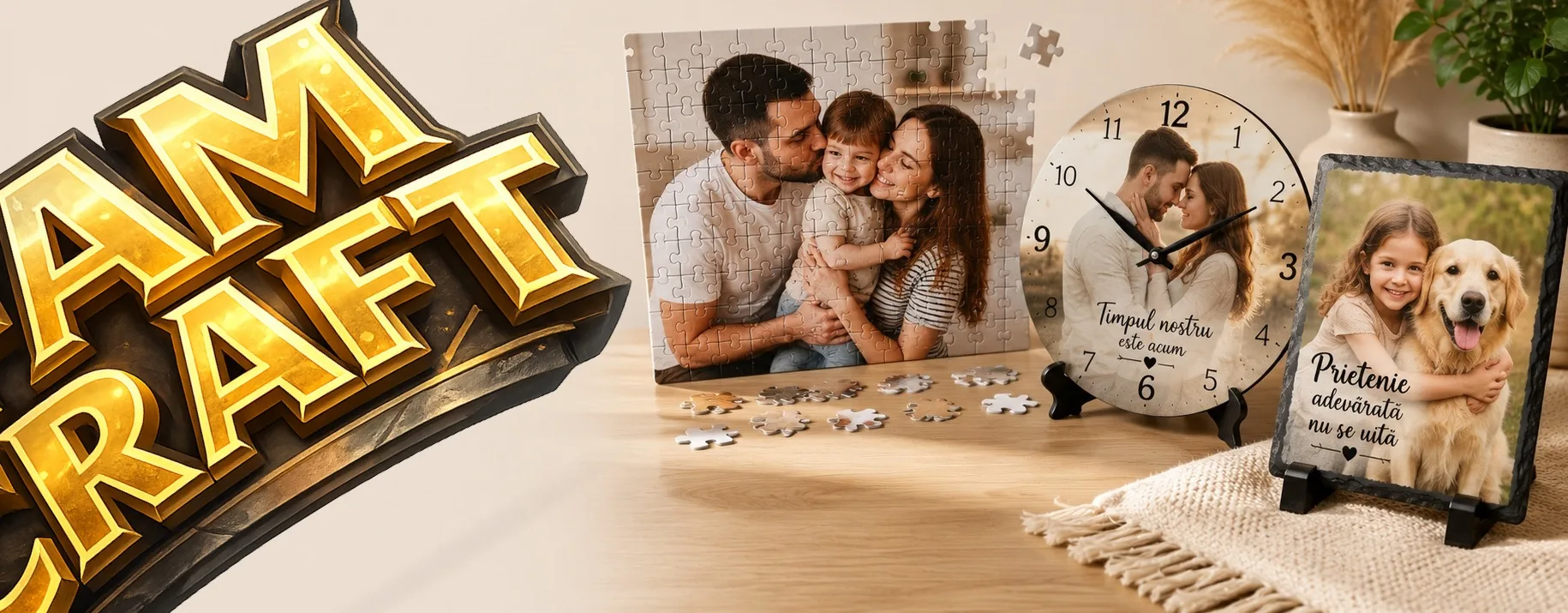 Puzzle ceasuri si ardezie personalizata